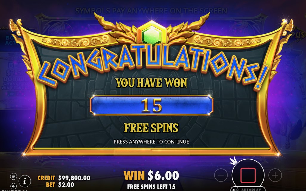 Free Spins, 15 snurr och räknaren TOTAL MULTIPLIER